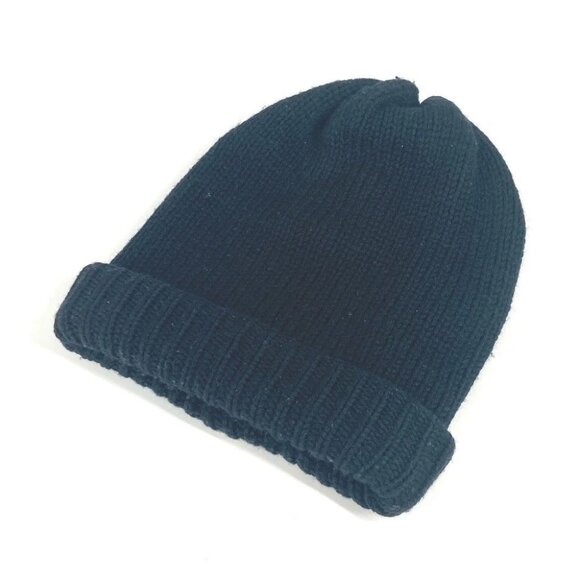 MONCLER Logo patch beanie hat knit hat knit cap Knit hat wool Black - Picture 3 of 13